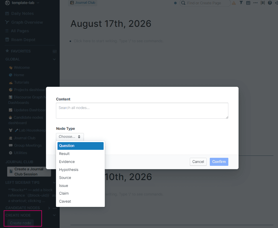 create node command